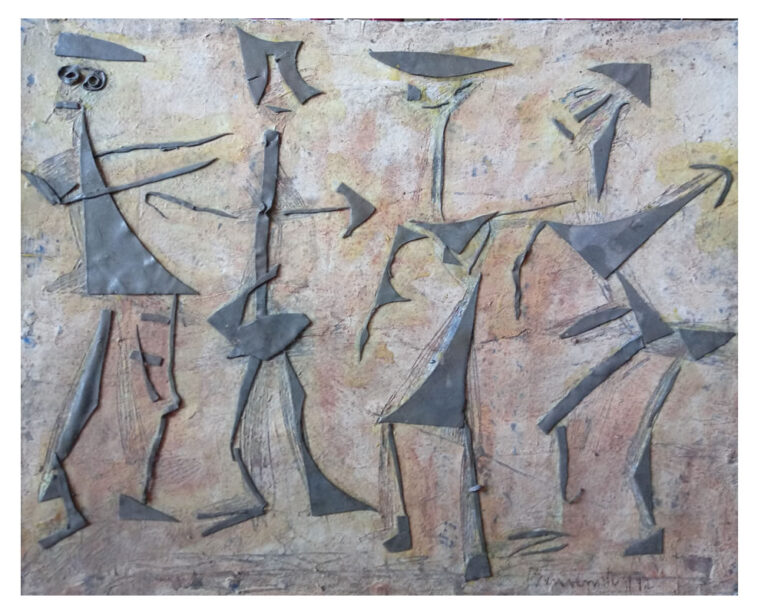 Pintura N 121 - Pictograma - Tecnica mixta 28x 34 cm Año 1992