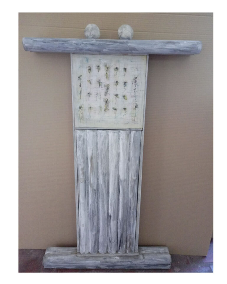 Pintura N 122 - Pictograma - OBJETO Tecnica mixta 60x1.20x10cm Año 1992